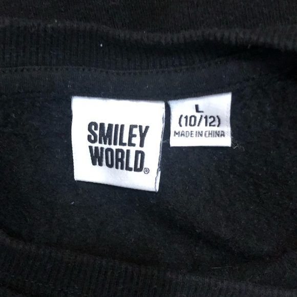 Smiley World black have a nice day girls sweatshirt, Large (10/12) - Picture 3 of 4